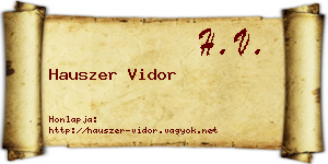 Hauszer Vidor névjegykártya